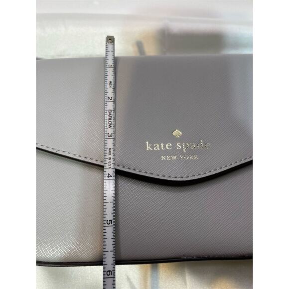 Kate Spade Sadie Envelope Crossbody Platinum Saffiano Leather Chic Minimalist - Picture 6 of 11